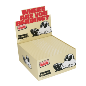 Display of Flying Papers White edition booklets, perfect for hand-rolling.