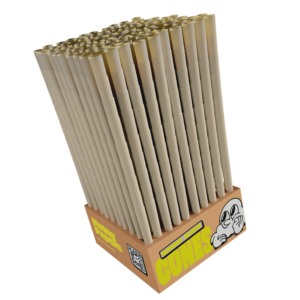 Massive stack of unbleached natural brown cones with integrated filter tips.